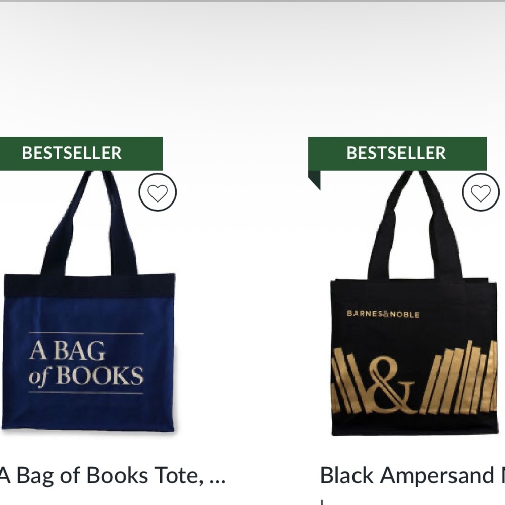 Barn &Noble Bundle of Black and Blue Canvas Tote Bag